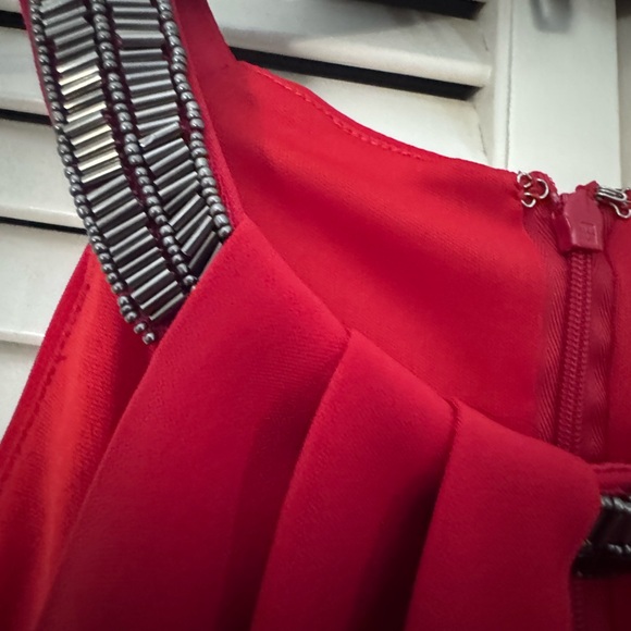 ♥️ Dark Red Carmen Marc Valvo Infusion Dress ♥️ - Picture 2 of 7